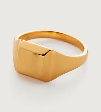 Gold Vermeil Signature Signet Ring - Monica Vinader