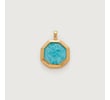 Gold Vermeil St Christopher Pendant Charm - Turquoise - Monica Vinader