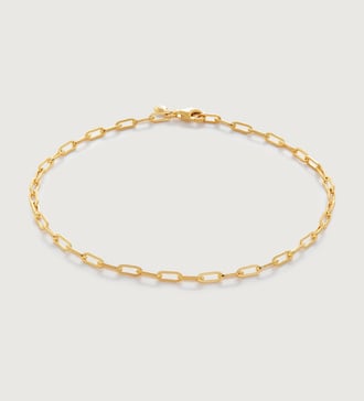 Gold Vermeil Mini Paperclip Chain Bracelet - Monica Vinader