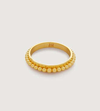 Gold Vermeil Deia Beaded Stacking Ring - Monica Vinader