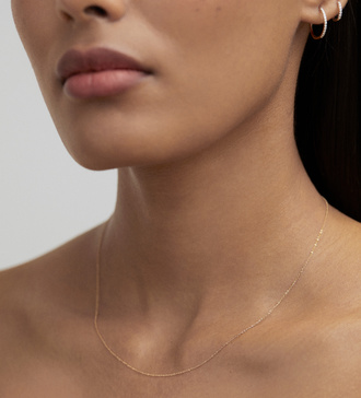 Alternate view of Gold Super Fine Chain Necklace Adjustable 41-46cm/16-18’ - No Stone - Monica Vinader