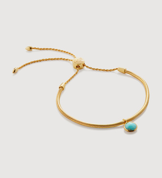 Gold Vermeil Eclipse Gemstone Friendship Chain Bracelet - Amazonite - Monica Vinader
